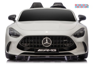 Jasno szary lakierowany Mercedes GT63 AMG DK-GT63 na akumulator - 4x200W 24V/14Ah, ekran LCD, BT, EVA, ekoskóra, pilot [29090]