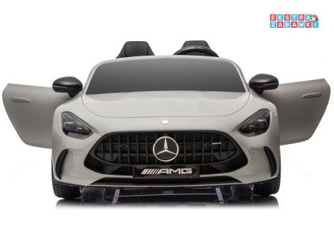 Jasno szary lakierowany Mercedes GT63 AMG DK-GT63 na akumulator - 4x200W 24V/14Ah, ekran LCD, BT, EVA, ekoskóra, pilot [29090]