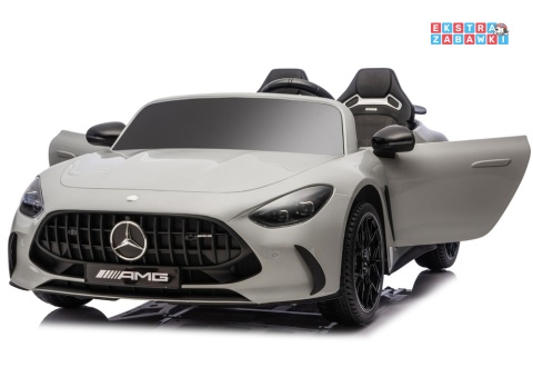 Jasno szary lakierowany Mercedes GT63 AMG DK-GT63 na akumulator - 4x200W 24V/14Ah, ekran LCD, BT, EVA, ekoskóra, pilot [29090]