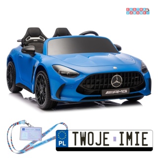 Niebieski Mercedes GT63 AMG DK-GT63 na akumulator - 4x200W 24V/14Ah, ekran LCD, BT, EVA, LED, ekoskóra, pilot [29024]