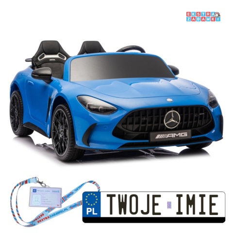 Niebieski Mercedes GT63 AMG DK-GT63 na akumulator - 4x200W 24V/14Ah, ekran LCD, BT, EVA, LED, ekoskóra, pilot [29024]