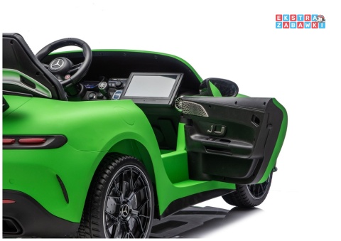 Zielony matowy Mercedes GT63 AMG DKGT63 z wyciszonymi silnikami na akumulator - 4x200W 24V/14Ah, ekran LCD, EVA, LED [29032]