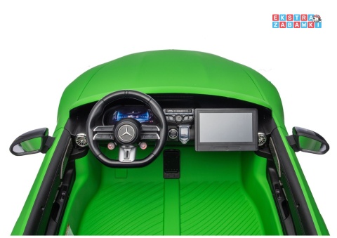 Zielony matowy Mercedes GT63 AMG DKGT63 z wyciszonymi silnikami na akumulator - 4x200W 24V/14Ah, ekran LCD, EVA, LED [29032]