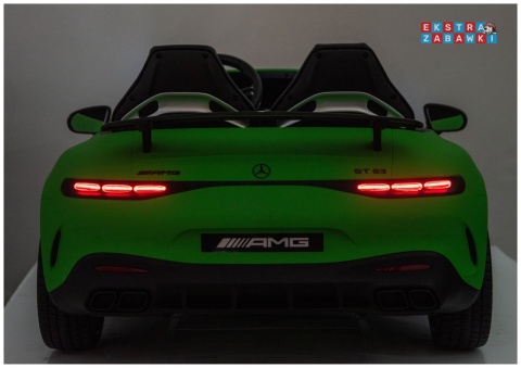 Zielony matowy Mercedes GT63 AMG DKGT63 z wyciszonymi silnikami na akumulator - 4x200W 24V/14Ah, ekran LCD, EVA, LED [29032]