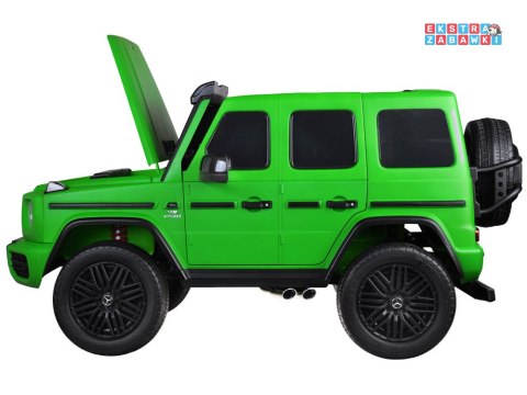 Mercedes G klasa 63 AMG 2-osobowy na akumulator - zielony, 4x200W 24V/7Ah, MP4, lakierowana karoseria, ekoskóra, pilot [PA0309]