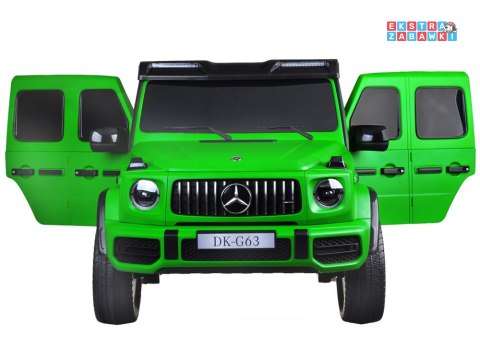 Mercedes G klasa 63 AMG 2-osobowy na akumulator - zielony, 4x200W 24V/7Ah, MP4, lakierowana karoseria, ekoskóra, pilot [PA0309]