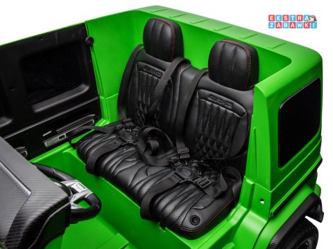 Mercedes G klasa 63 AMG 2-osobowy na akumulator - zielony, 4x200W 24V/7Ah, MP4, lakierowana karoseria, ekoskóra, pilot [PA0309]