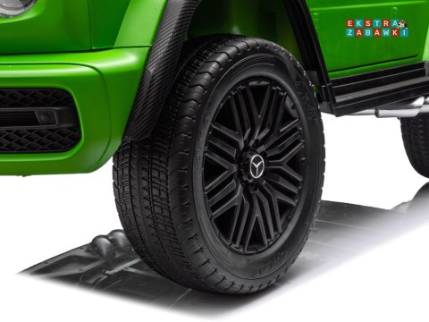 Mercedes G klasa 63 AMG 2-osobowy na akumulator - zielony, 4x200W 24V/7Ah, MP4, lakierowana karoseria, ekoskóra, pilot [PA0309]