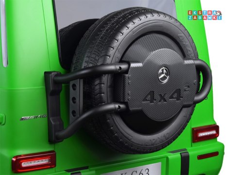 Mercedes G klasa 63 AMG 2-osobowy na akumulator - zielony, 4x200W 24V/7Ah, MP4, lakierowana karoseria, ekoskóra, pilot [PA0309]