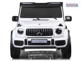 Mercedes G klasa 63 AMG 2-osobowy na akumulator - biały, 4x200W 24V/7Ah, MP4, ekoskóra, pilot [PA0309]