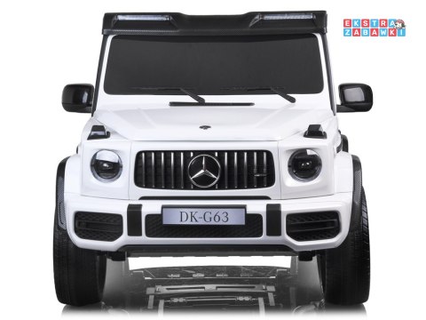 Mercedes G klasa 63 AMG 2-osobowy na akumulator - biały, 4x200W 24V/7Ah, MP4, ekoskóra, pilot [PA0309]