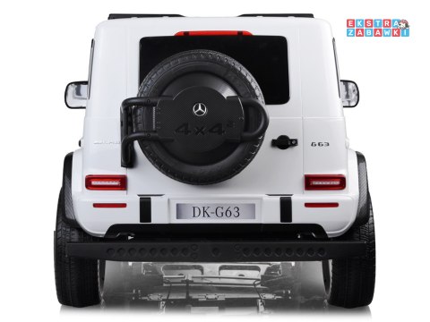 Mercedes G klasa 63 AMG 2-osobowy na akumulator - biały, 4x200W 24V/7Ah, MP4, ekoskóra, pilot [PA0309]