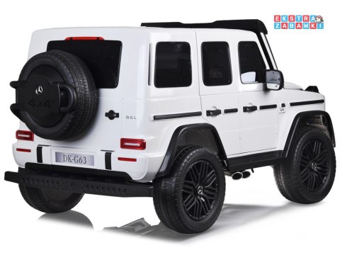 Mercedes G klasa 63 AMG 2-osobowy na akumulator - biały, 4x200W 24V/7Ah, MP4, ekoskóra, pilot [PA0309]