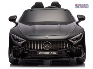 Mercedes SL 63 AMG na akumulator - czarny, 4x200W 24V/7Ah, EVA, ekoskóra, 5-punktowe pasy, LED, pilot [PA0303]