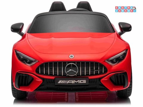 Mercedes SL 63 AMG na akumulator - czerwony, 4x200W 24V/7Ah, EVA, ekoskóra, 5-punktowe pasy, LED, pilot [PA0303]