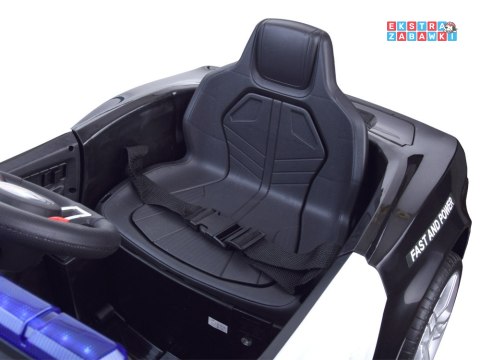 Auto radiowóz policyjny na akumulator - 12V/4.5Ah, EVA, panel dźwiękowy, syrena, megafon, pilot, policja [PA0218]