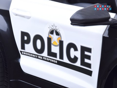 Auto radiowóz policyjny na akumulator - 12V/4.5Ah, EVA, panel dźwiękowy, syrena, megafon, pilot, policja [PA0218]