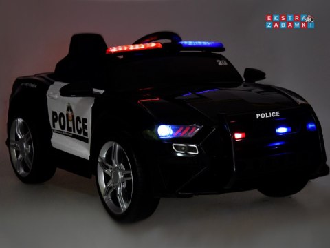 Auto radiowóz policyjny na akumulator - 12V/4.5Ah, EVA, panel dźwiękowy, syrena, megafon, pilot, policja [PA0218]