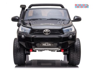 Czarna dwuosobowa Toyota Hilux na akumulator - 4x45W 12V/20Ah, BT, LED, ekoskóra, EVA, pilot [PA0250]