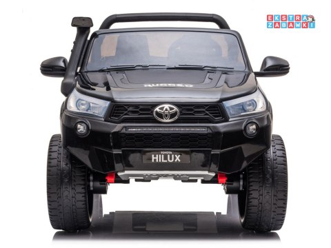 Czarna dwuosobowa Toyota Hilux na akumulator - 4x45W 12V/20Ah, BT, LED, ekoskóra, EVA, pilot [PA0250]