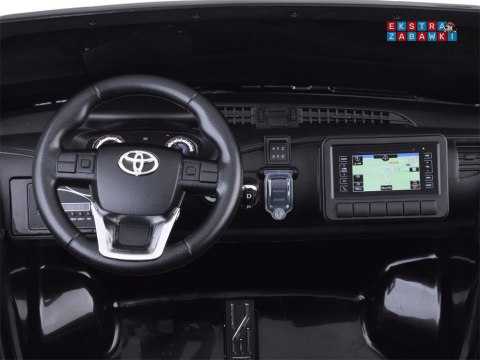 Czarna dwuosobowa Toyota Hilux na akumulator - 4x45W 12V/20Ah, BT, LED, ekoskóra, EVA, pilot [PA0250]