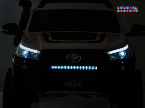 Czarna dwuosobowa Toyota Hilux na akumulator - 4x45W 12V/20Ah, BT, LED, ekoskóra, EVA, pilot [PA0250]