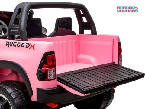 Różowa dwuosobowa Toyota Hilux na akumulator - 4x45W 12V/20Ah, BT, LED, ekoskóra, EVA, pilot [PA0250]