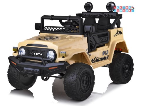 Toyota FJ Cruiser na akumulator - beżowy, 2x35W 12V/4.5Ah, EVA, ekoskóra, pilot [PA0301]