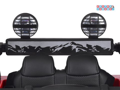 Toyota FJ Cruiser na akumulator - czerwony, 2x35W 12V/4.5Ah, pilot, EVA, ekoskóra, 3-punktowe pasy [PA0301]