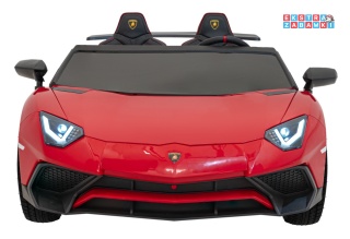 Czerwone Lamborghini Aventador SV Strong na akumulator - 1x200W, 24V/14Ah, pompowane koła, silnik bezszczotkowy - [A8803.STRONG]