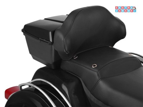 Motorek Chopper trójkołowy na akumulator - czarny, 2x45W 12V/4.5Ah, kluczyki, EVA, panel muzyczny [PA0254]