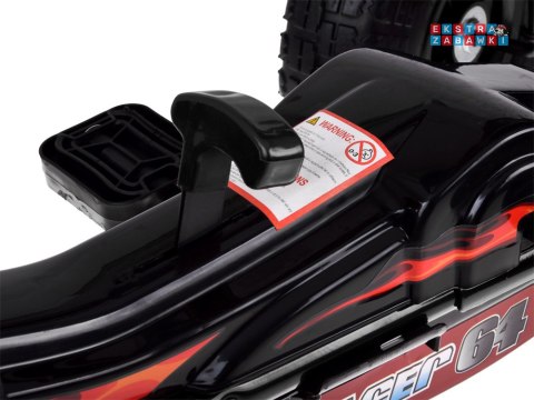 Duży gokart na pedały z regulowanym siedziskkiem i pompowanymi kołami czarny [SP0839]