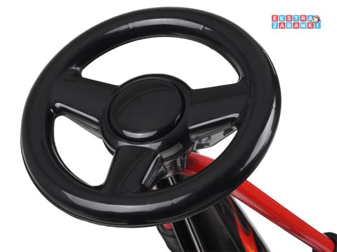 Duży gokart na pedały z regulowanym siedziskkiem i pompowanymi kołami czerwony [SP0839]