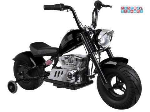 Motor Chopper na akumulator - czarny, 24V/14Ah, do 20 km/h, max 80kg, pompowane koła, hamulec tarczowy, LED [PA0318]