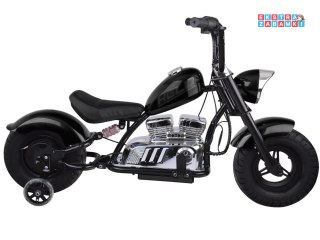 Motor Chopper na akumulator - czarny, 24V/14Ah, do 20 km/h, max 80kg, pompowane koła, hamulec tarczowy, LED [PA0318]