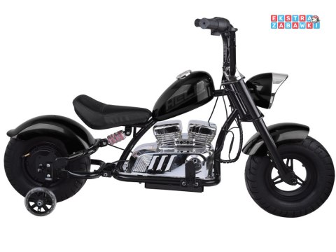 Motor Chopper na akumulator - czarny, 24V/14Ah, do 20 km/h, max 80kg, pompowane koła, hamulec tarczowy, LED [PA0318]