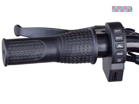 Motor Chopper na akumulator - czarny, 24V/14Ah, do 20 km/h, max 80kg, pompowane koła, hamulec tarczowy, LED [PA0318]