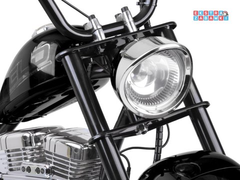 Motor Chopper na akumulator - czarny, 24V/14Ah, do 20 km/h, max 80kg, pompowane koła, hamulec tarczowy, LED [PA0318]