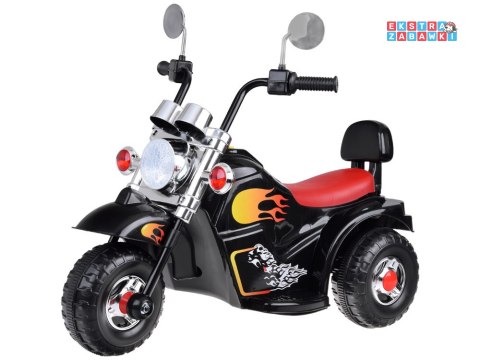 Motorek Chopper na akumulator - czarny, 1x20W 6V/4.5Ah, efekty świetlne i dźwiękowe [PA0305]