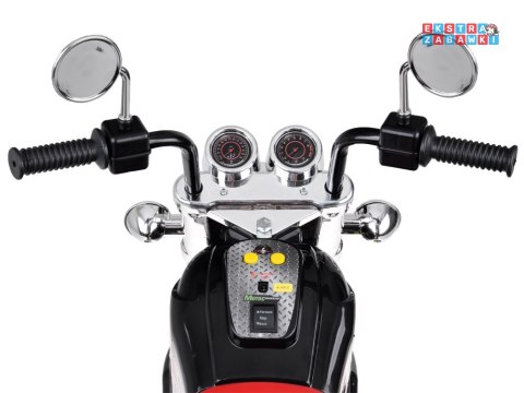 Motorek Chopper na akumulator - czarny, 1x20W 6V/4.5Ah, efekty świetlne i dźwiękowe [PA0305]