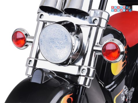 Motorek Chopper na akumulator - czarny, 1x20W 6V/4.5Ah, efekty świetlne i dźwiękowe [PA0305]