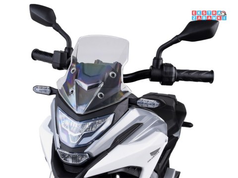 Motorek HONDA NC750X na akumulator - biały, 2x35W 12V/4.5Ah, panel muzyczny, boczne kółka, klakson, dźwięki [PA0314]