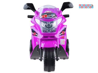 Różowy motorek na akumulator - 6V/4.5Ah, panel muzyczny, kolorowe światła LED [PA0241]