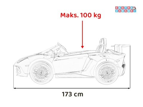 Niebieskie Lamborghini Aventador SV Strong na akumulator - 1x200W, 24V/14Ah, pompowane koła, bezszczotkowy - [A8803.STRONG]