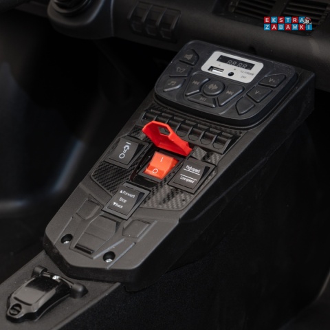 Niebieskie Lamborghini Aventador SV Strong na akumulator - 1x200W, 24V/14Ah, pompowane koła, bezszczotkowy - [A8803.STRONG]
