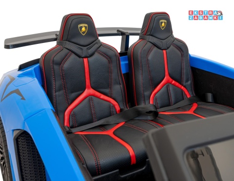 Niebieskie Lamborghini Aventador SV Strong na akumulator - 1x200W, 24V/14Ah, pompowane koła, bezszczotkowy - [A8803.STRONG]