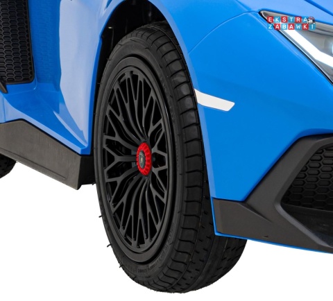 Niebieskie Lamborghini Aventador SV Strong na akumulator - 1x200W, 24V/14Ah, pompowane koła, bezszczotkowy - [A8803.STRONG]