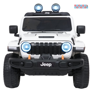 Jeep Wrangler Rubicon LIFT modelu JWR555 na akumulator - biały, 4x200W 24V/7Ah, ekoskóra, EVA, Bluetooth, pilot [JWR556]