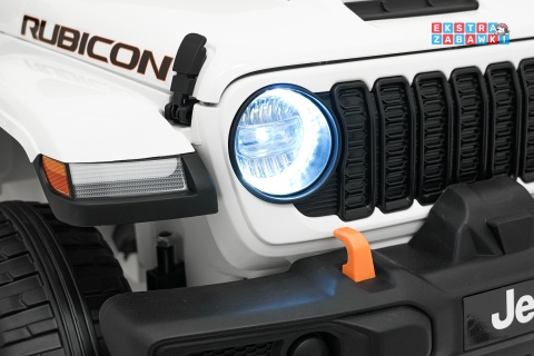 Jeep Wrangler Rubicon LIFT modelu JWR555 na akumulator - biały, 4x200W 24V/7Ah, ekoskóra, EVA, Bluetooth, pilot [JWR556]
