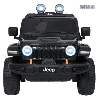 Czarny Jeep Wrangler Rubicon LIFT modelu JWR555 na akumulator - 4x200W 24V/7Ah, ekoskóra, EVA, Bluetooth, pilot [JWR556]